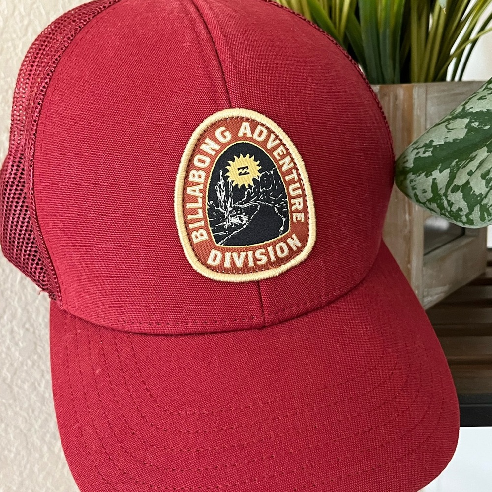 Billabong Adventure Division Red Trucker Hat Snapback NWOT